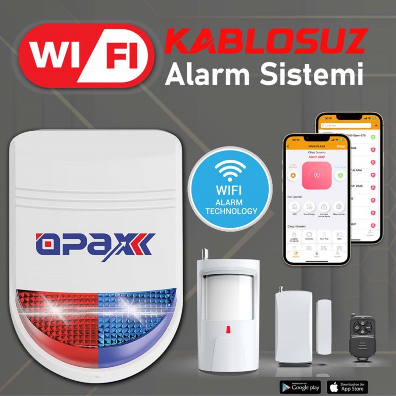 BGR-12 Wıfı Kablosuz Siren Alarm Sistemi Mobil Uygulamalı (1 Yıl AHM Ücretsiz)