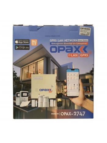 OPAX-2747+BGR-09+Akü GPRS&LAN Alarm  Paneli BGR-09 Kablosuz Sirenli Full Set (1YIL AHM Ücretsiz)