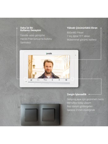 PRATİK Plus / 2K-701 7" Daire İçi Monitör